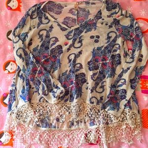 Cute elephant print long sleeve